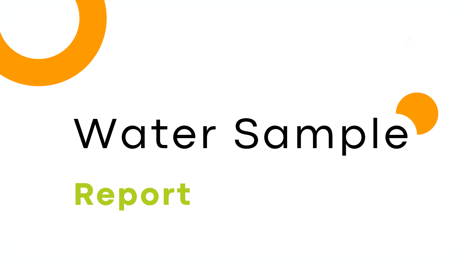 Water Sample Report